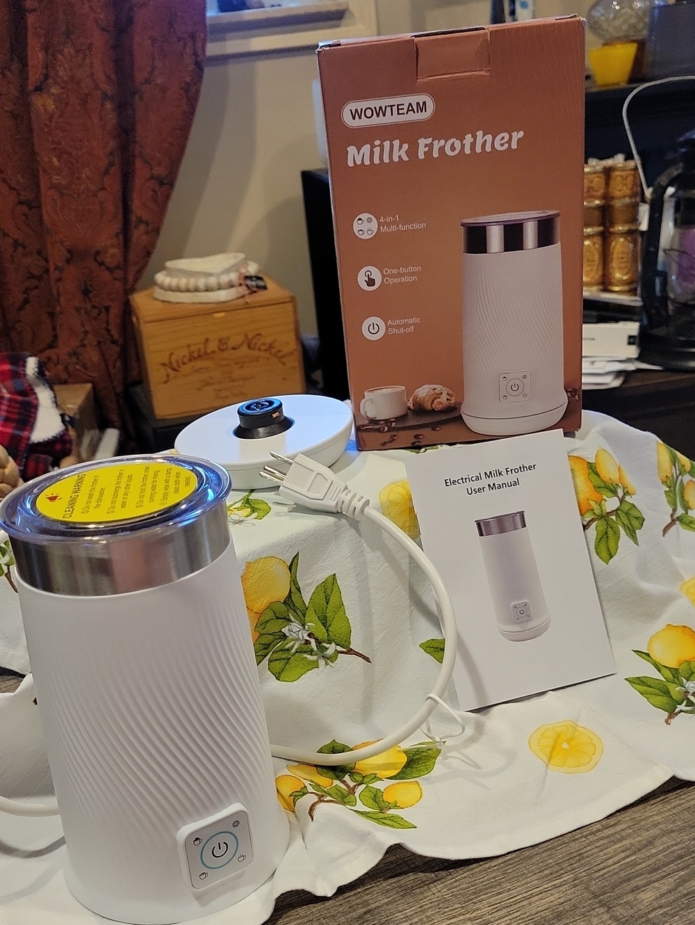 Milk Frother NWT In Orig.box/ Never Used! White& Stainless